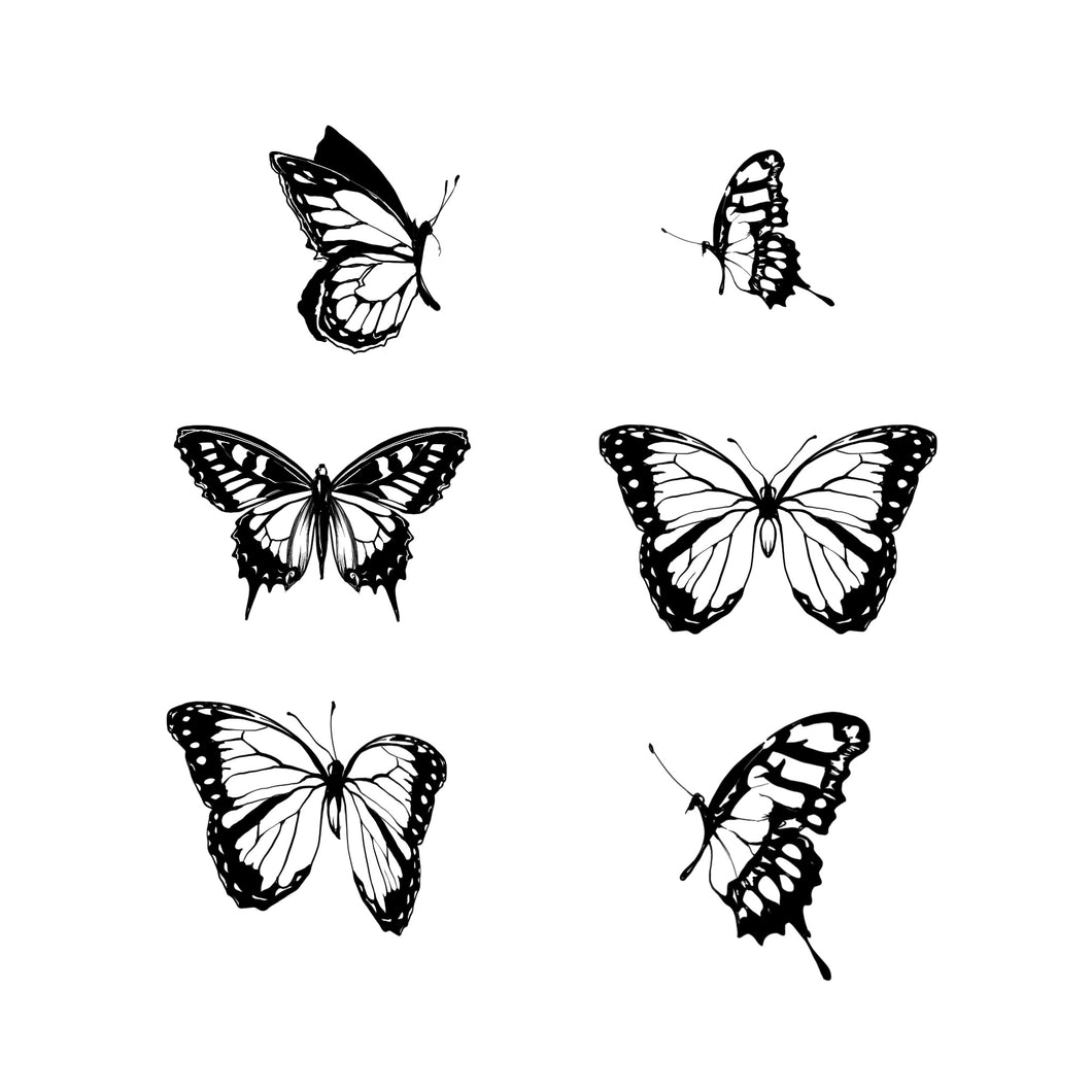 タトゥーシール 蝶 Six butterflies